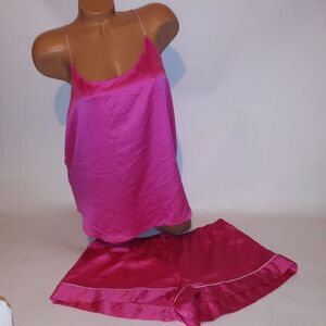 Victoria Secret Camisole Set Top & Bottom XL Pink Polka Dots Shorts Sleeveless